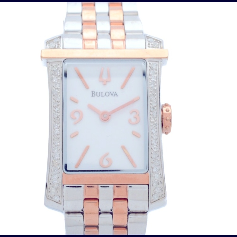 Bulova Ladies Wristwatch accented with diamonds.